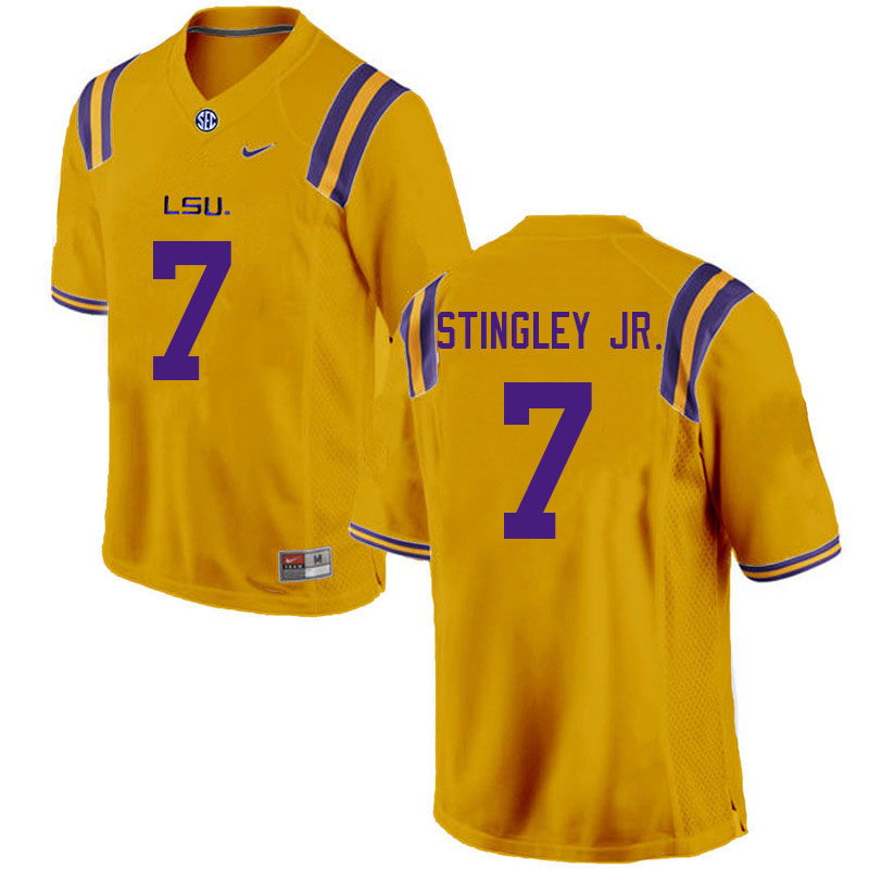Men #7 Derek Stingley Jr. LSU Tigers College Football Jerseys Sale-Gold - Click Image to Close
